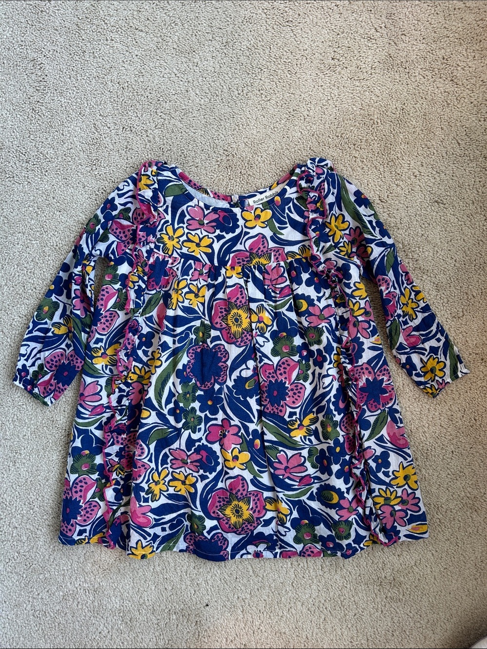 Roller Rabbit Girls Floral Long Sleeve Dress, EUC, 4